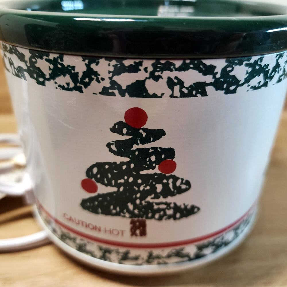 Rival Potpourri Crock Winter Wonderland Christmas Tree Spongeware Style & Box - Picture 13 of 13